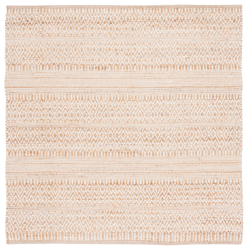Tapis en coton / laine / jute tissé à la main Foxwest Southwestern, Carré 6 pi
