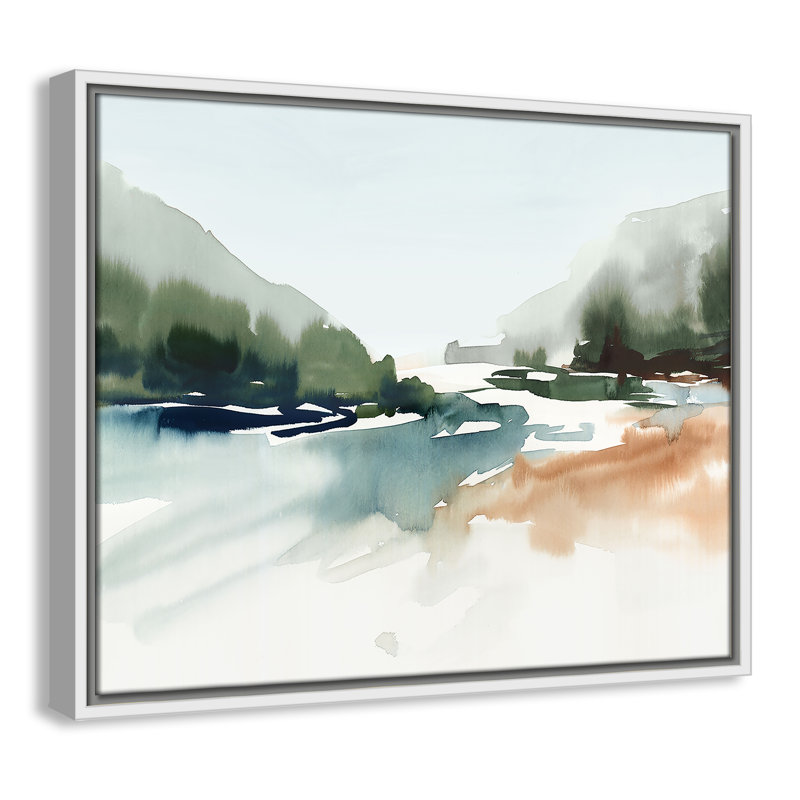 Harmonious Lake - Landscape Version Print par Isabelle Z, H 17,5 po x l 21,5 po, Blanc