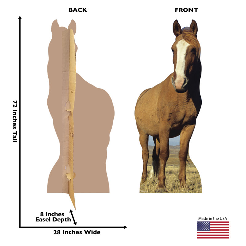 Life-Size Brown Horse Cardboard Stand-Up Display