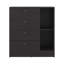 Armoire de rangement moderne à 4 tiroirs avec rangement à plusieurs tiroirs et tablettes latérales Sienna Elite