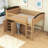 Loft Bed with Cabinet, Wardrobe and LED-1674337243-1674337240