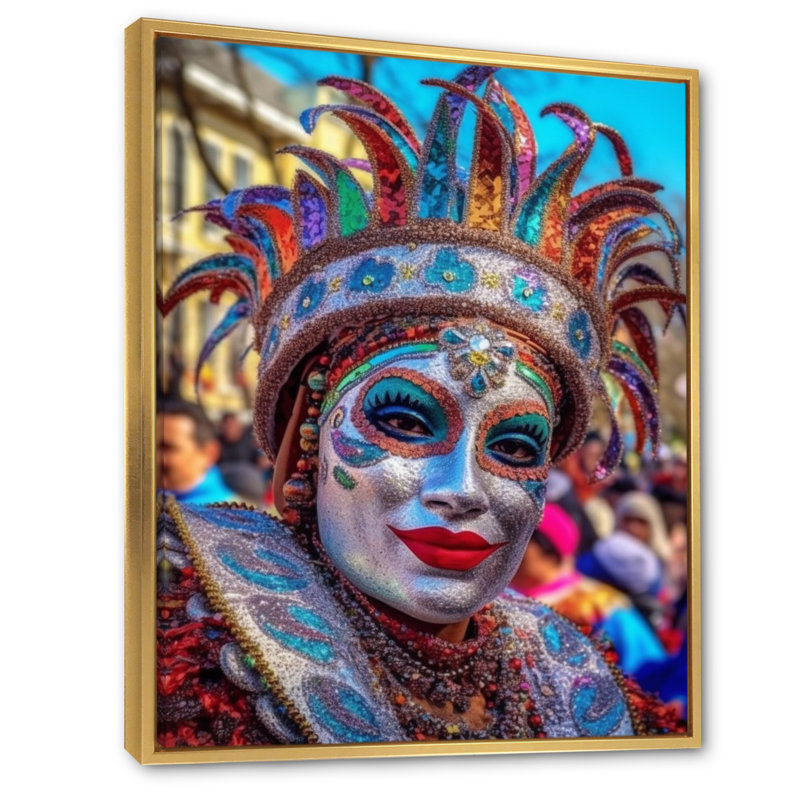 New Orleans Mardi Gras Celebrations IV, H 32 po x l 24 po x P 1 po, Cadre flottant doré