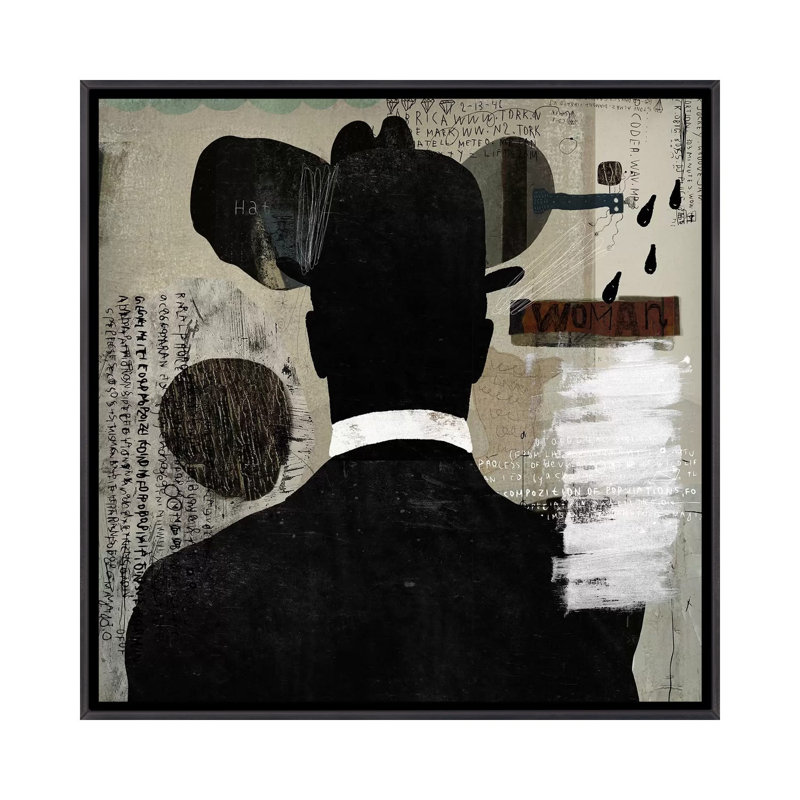 «Mystery Man» par Nikki Chu - reproduction, Encadrement noir décoloré, H 26 po x l 26 po x P 1,5 po