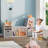 Sydonie 43.3" Reading Nook Bench, Bookcase with Seat Cushion, 6-Cubby Book Shelf Storage Organizer