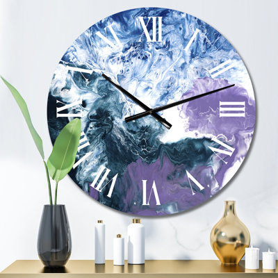 Horloge murale moderne bleu et violet