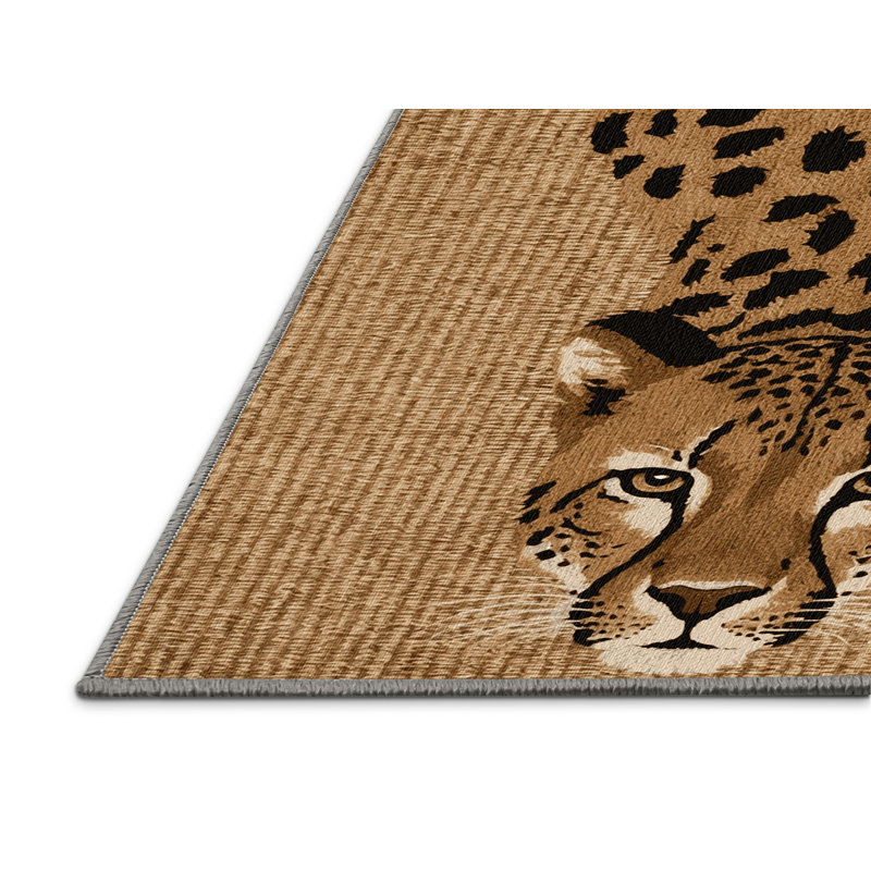  Tapis lavable guépard, Carré 8 pi