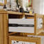 Armoire d'appoint de style rétro avec 3 panneaux décoratifs sculptés