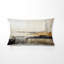 Coussin décoratif abstrait noir et beige-135801065
