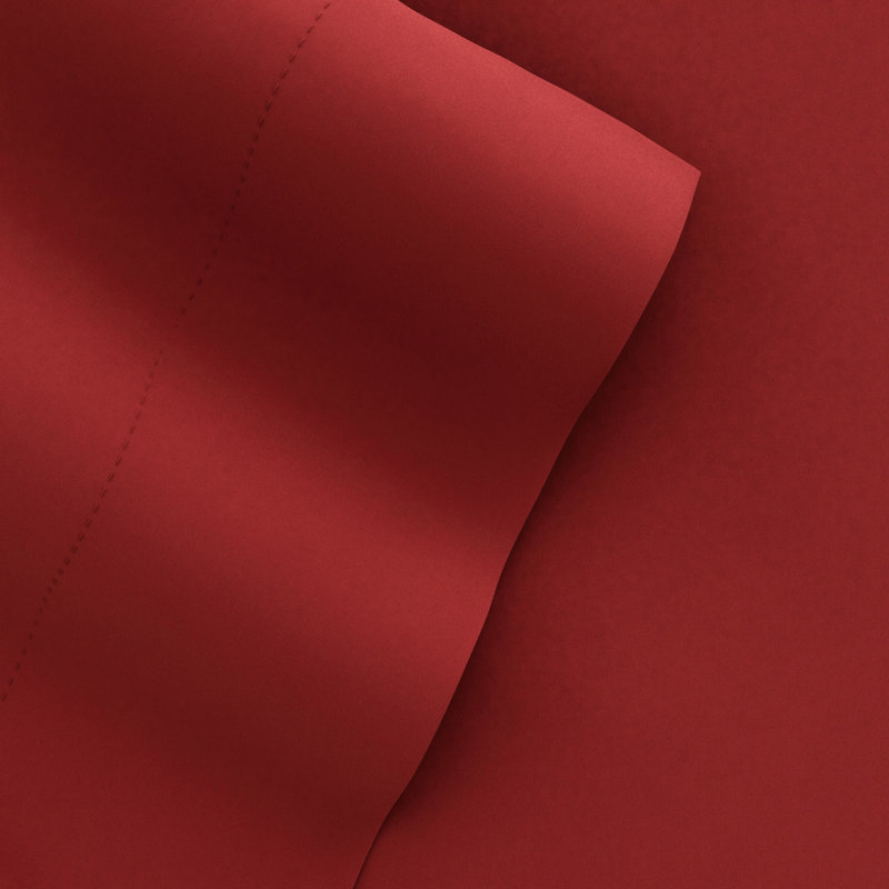 Solid Microfiber Ultra Soft Sheet Set, Burgundy, Queen Sheet Set with 2 Pillowcases
