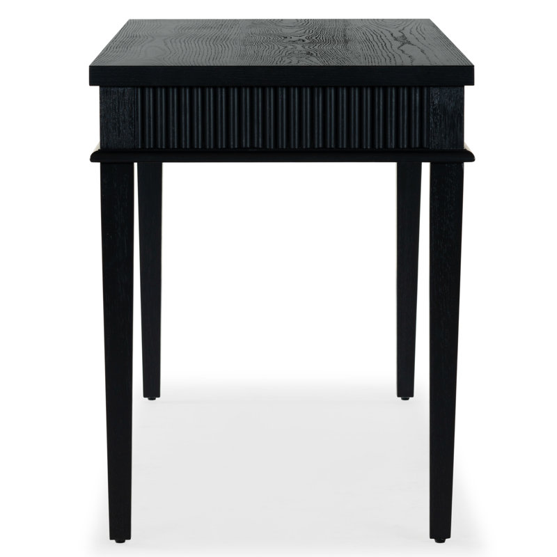 Shelbie 1 Drawer Reeded Desk, Black