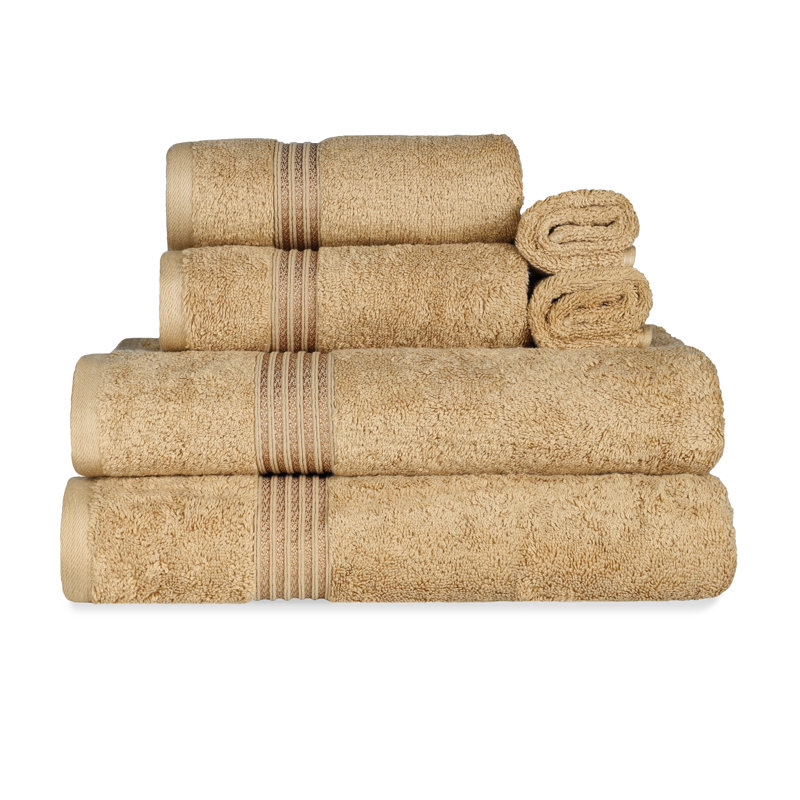 Ensemble de serviettes de bain 100% coton standard (ensemble de 6), Crème