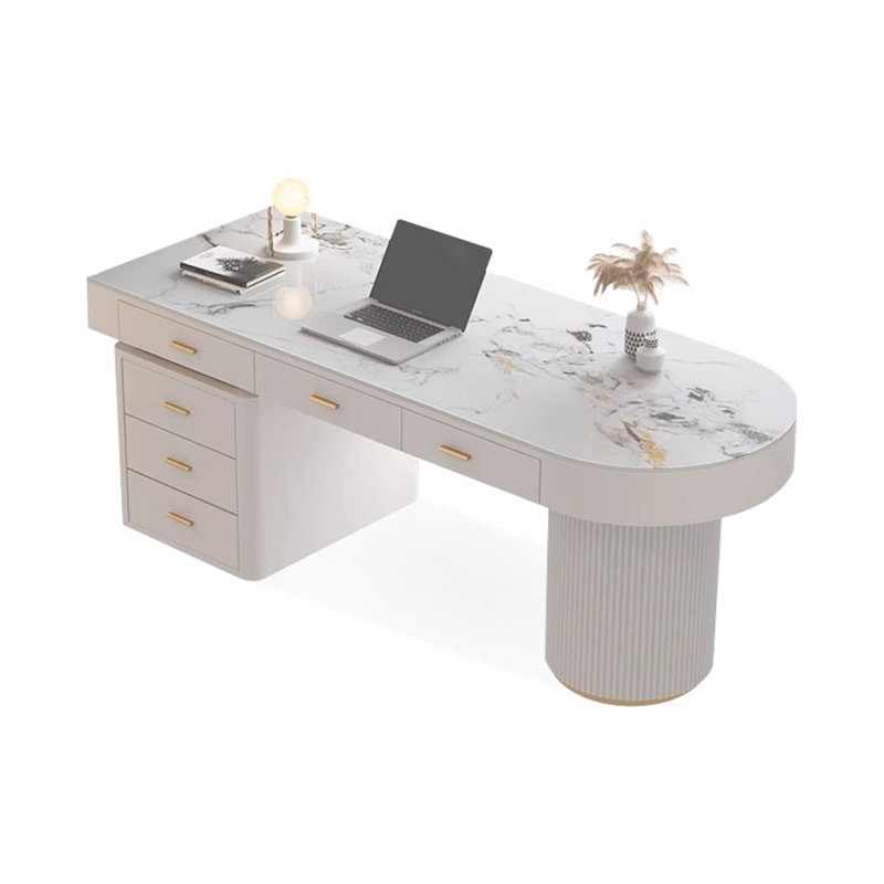 Bureau moderne et simple, Retour à gauche, H 29,53 po x l 62,99 po x P 27,56 po