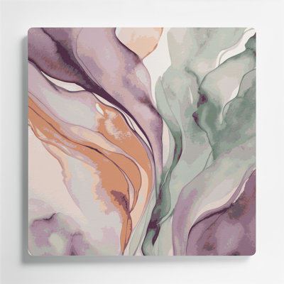 Aquarelle abstraite 64, art mural en métal beige