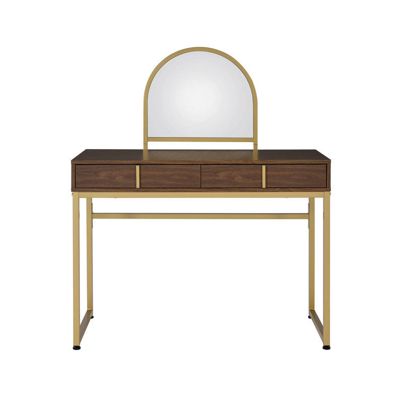 Bureau de meuble-lavabo avec miroir et plateau à bijoux Coleen