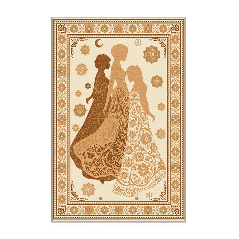Tapis moelleux doux et moelleux en damas Zorya Sister, 4 x 6
