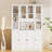 70.9" H white Standard Bookcase with doors, 5-Tier open Bookcase and Bookshelf