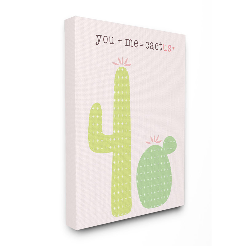 «Pink and Green You Plus Me Equals Cactus», impression, Toile, H 30 po x l 24 po x P 1,5 po