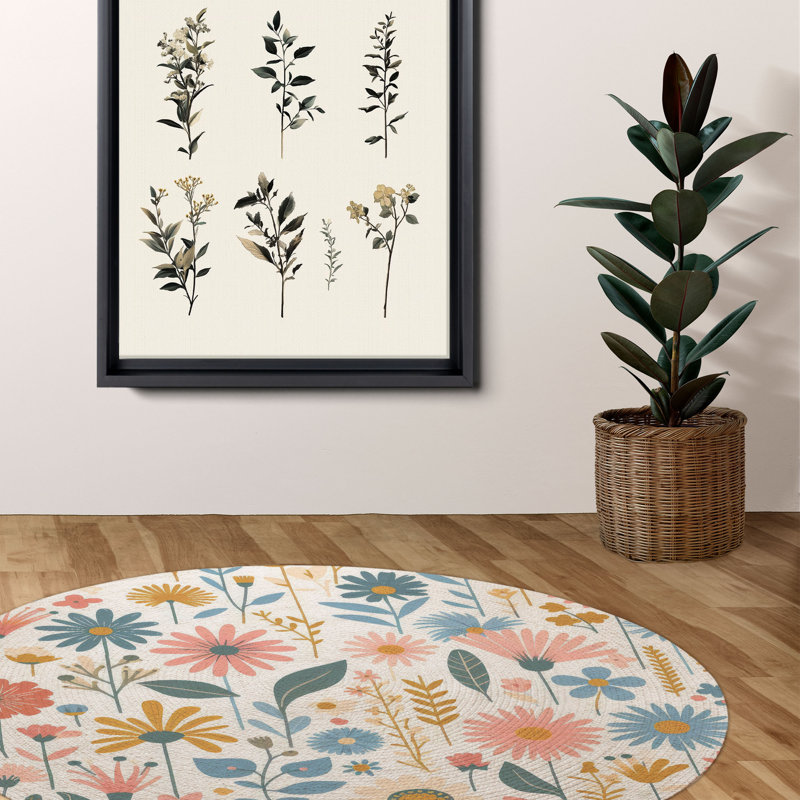 Tapis tressé Summer Garden, Rond 5 pi