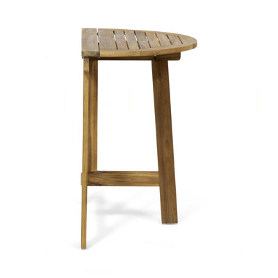 Outdoor Half-Round Folding Acacia Wood Bistro Table