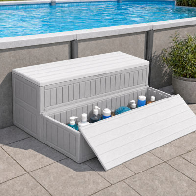 Marches de spa - Grand ensemble de rangement à deux niveaux, étapes de spa entièrement scellées avec marche antidérapante plus large, escaliers de spa, extérieur / intérieur, gris-blanc