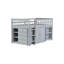 Lit mezzanine simple gris avec rangement et solidification solide - Bureau en bois d'hévéa-732764041