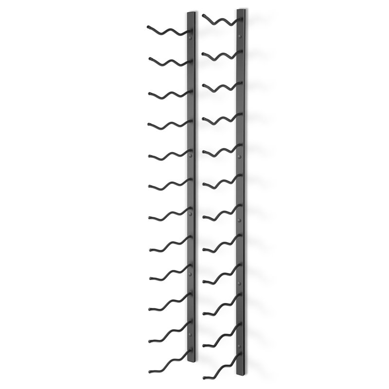 24 Bottle Wall Mounted Wine Bottle Rack in Black