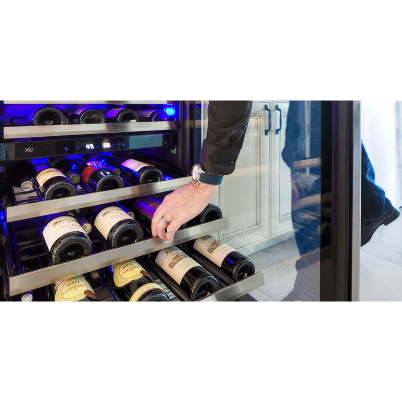XO Appliance 24'' 46 Bottle Dual Zone Built-In Wine Refrigerator, Right Handed