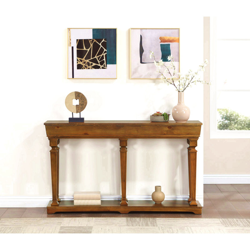 Garrison Oak Finish Console Table, 35" H x 60" W x 12" D