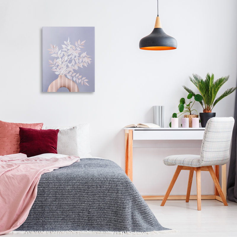 "Ruscus Plant Circular Vase", art mural sur toile par Sissi et Seb, H 30 po x l 24 po