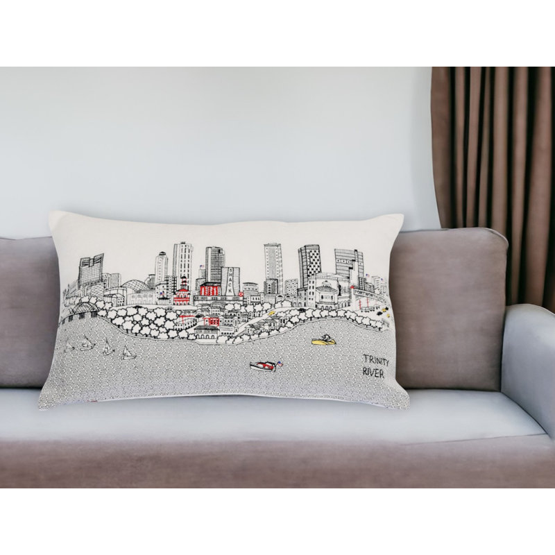 Coussin lombaire 25 po White Fort Worth, Crème