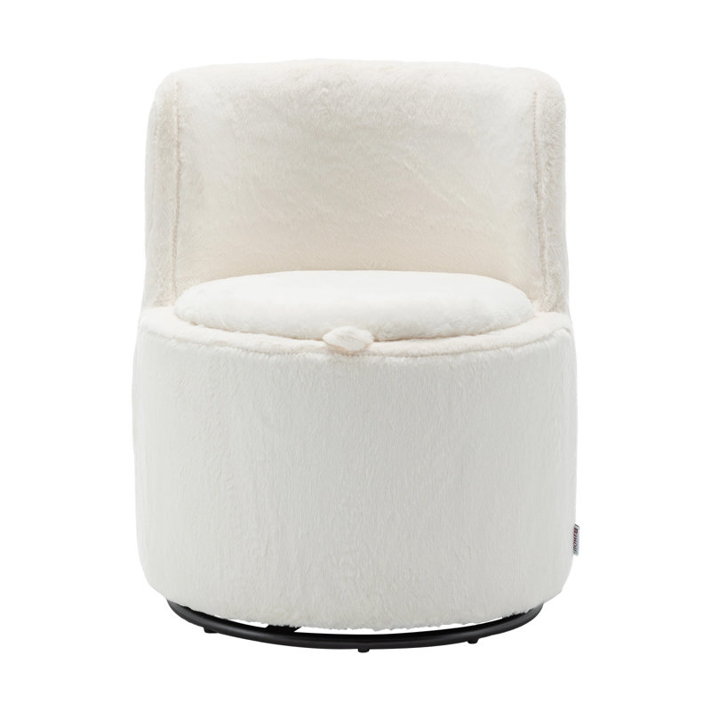Upholstered Swivel Chair with Storage
