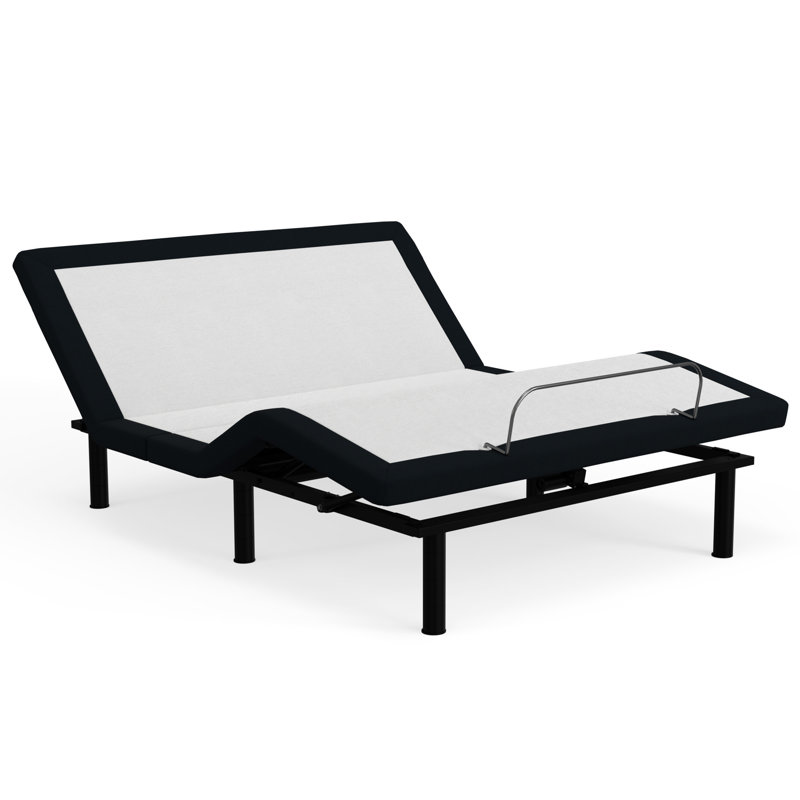 Grey Bed With Zero Adjustable Metal Base, Wireless Remote For Customized User Experience Size Base Adjustable, Metal, Grey, Enhanced Comfort