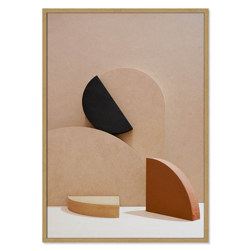 Neutral Harmony dévoilé par Casa Fine Arts, H 35,5 po x l 25,5 po, Cadre naturel mince, Pas de tapis
