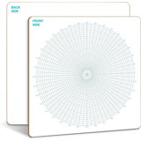 Scribbledo Grille circulaire 12 po x 12 po grand tableau effaçable à sec tableau blanc recto-verso polaire lignes graphiques architecturales quadrillé tableau blanc pour la classe de l'école à la maison