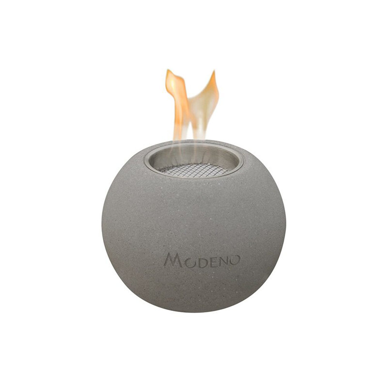 Pafu Stone Bio-Ethanol Outdoor Tabletop Fireplace, Light Gray