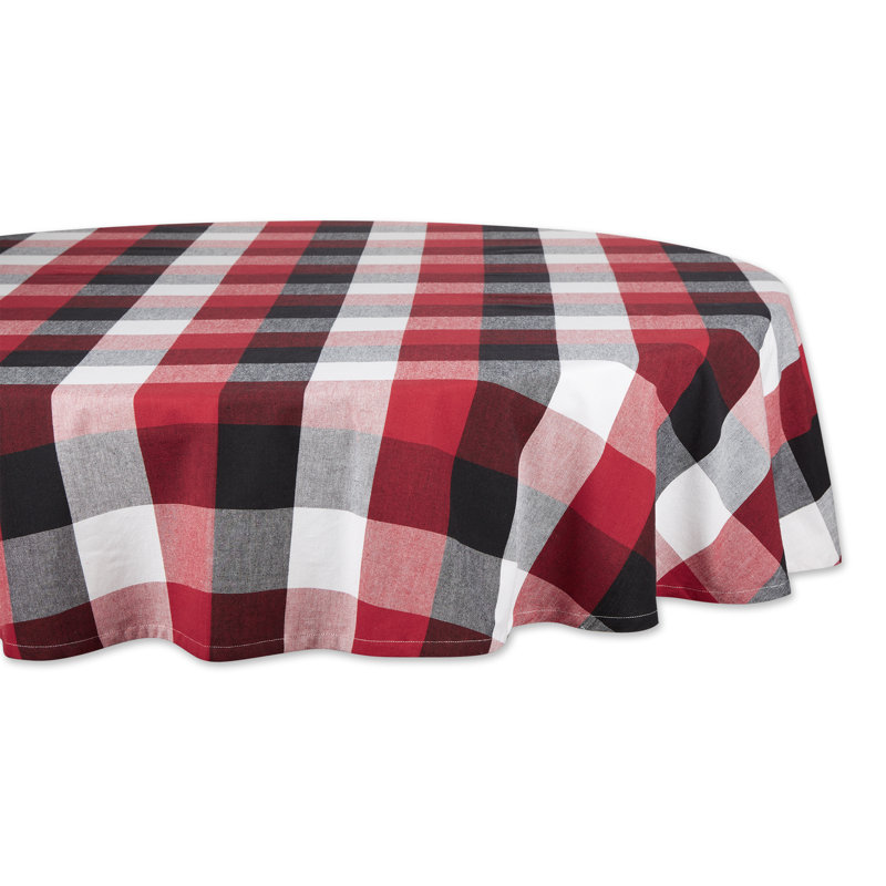 Chasten Checkered 100% Cotton Round Tablecloth