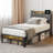 Modern Bed Frame with Charging Station and Upholstered Headboard-21771595