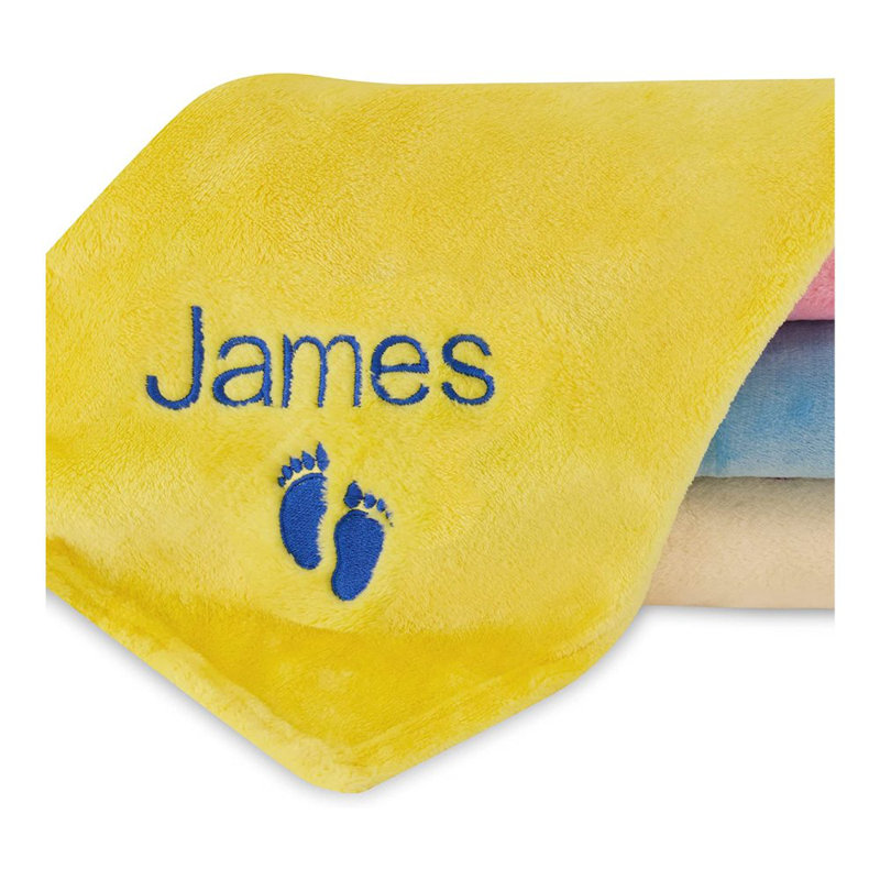Couvertures personnalisées pour bébé garçons et filles, Jaune