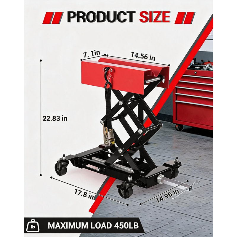 Cric de levage de 450 lb réparation automatique - Cric de transmission robuste pour faciliter l'entretien du véhicule et le remplacement de la transmission