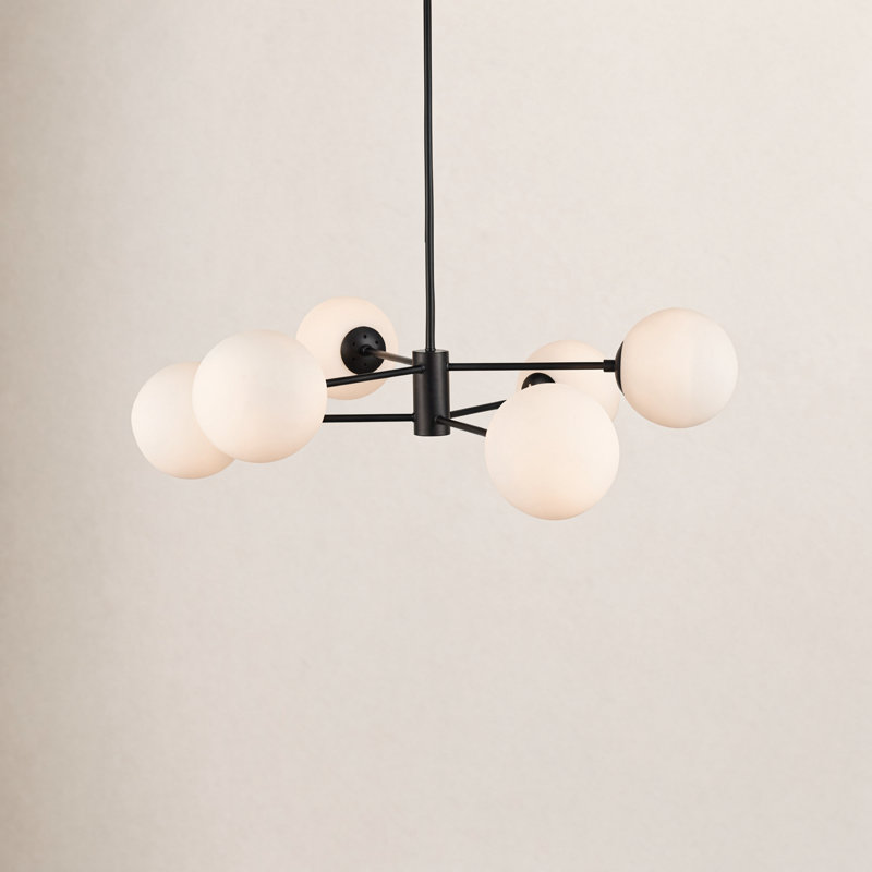 Lustre sphérique unique à 6 lumières Glint, Noir