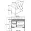 Meuble-lavabo sur pied 36 po avec lavabo en résine blanche, porte d'armoire à fermeture en douceur et 2 tiroirs, imitation chêne