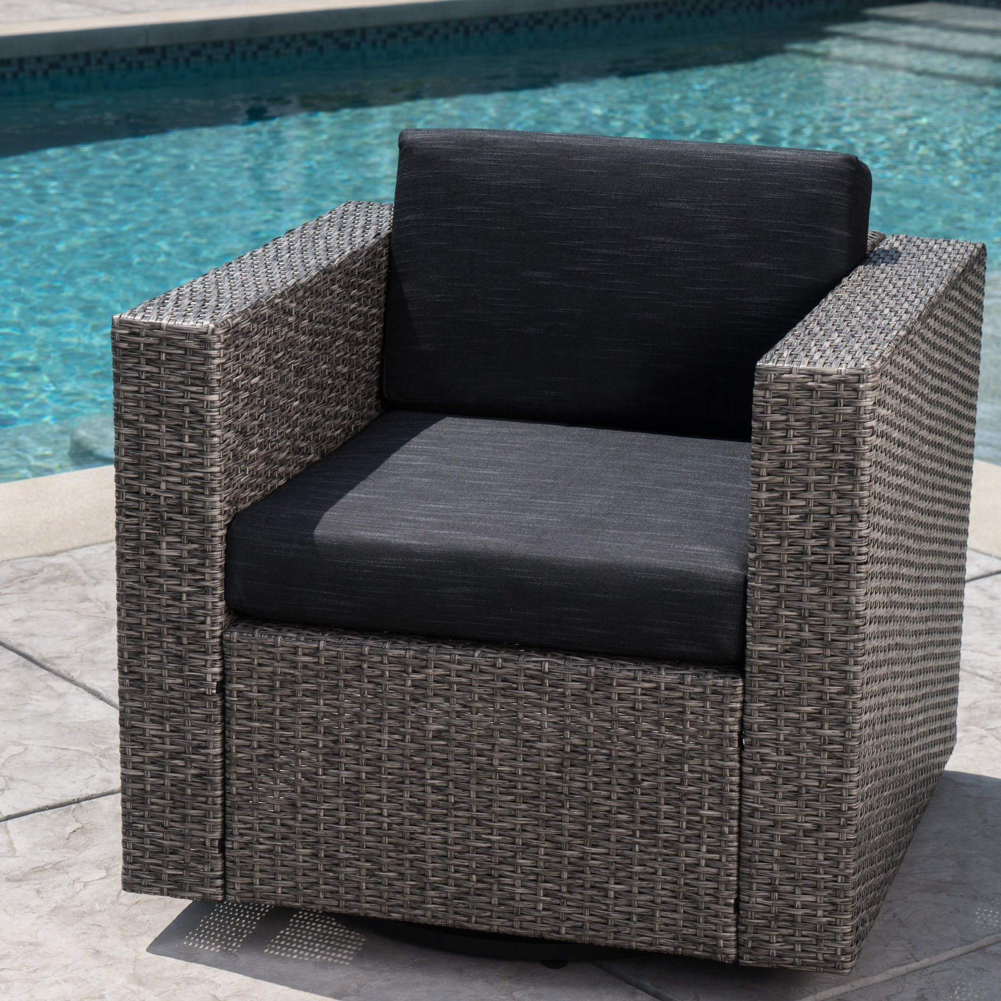 Latitude Run® Swivel Patio Chair With Pad - Strong & Iron Stylish ...