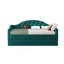 Lit de jour simple tapissier capitonné avec couchette, canapé-lit en velours avec ports USB et ports de charge de type C, sans sommier, vert-1451249101