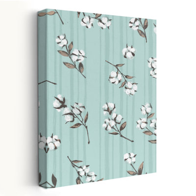 «Blessed Step 03A» - Fleurs de coton, motifs et rayures