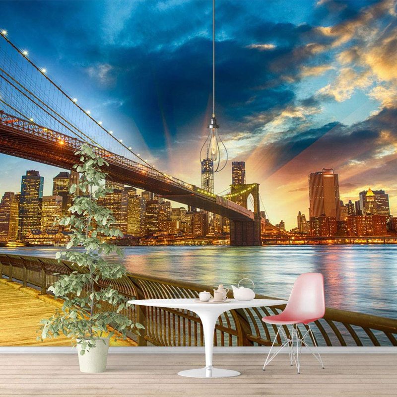 Mur de Brooklyn, L 100 po x L 144 po