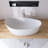 65" x 34"Freestanding Waterdrop-Shaped Solid Surface Stone Bathroom Soaking Tub