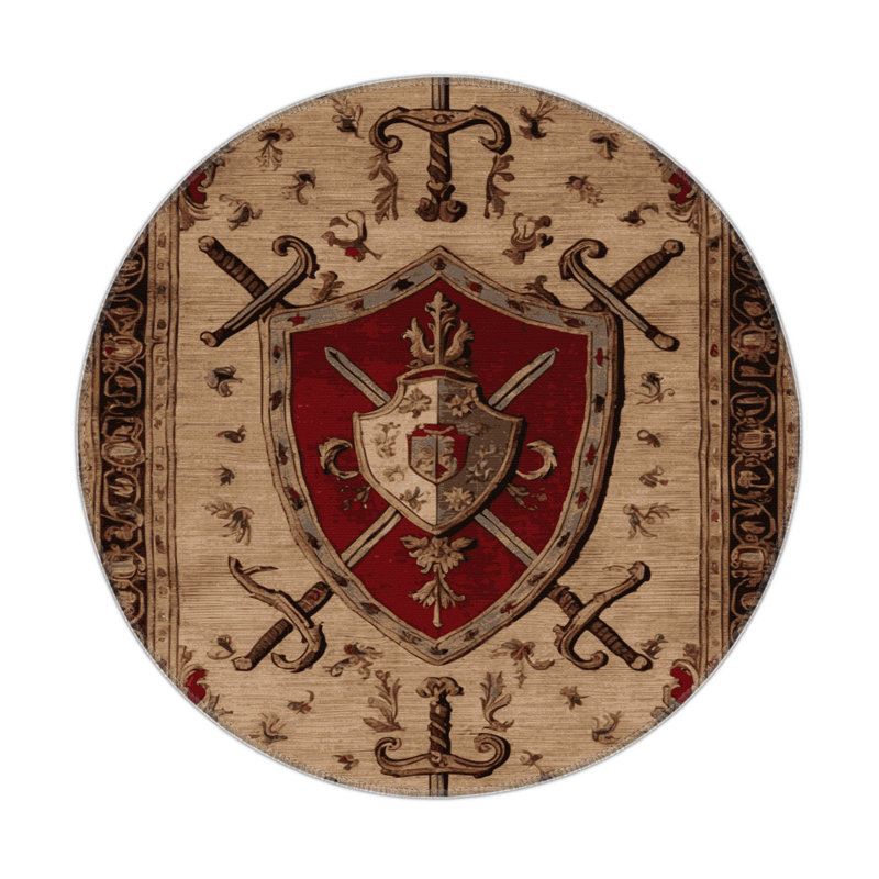 Tapis d'intérieur et d'extérieur brun français, Rond 5 pi