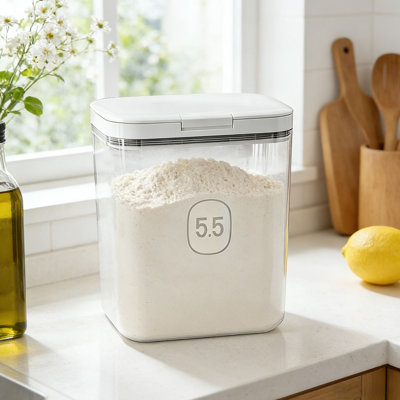 1.45 gal Clear Food Storage Container with Lid Measuring Cup Plastic Laundry Detergent Dispenser for Kitchen Laundry Room