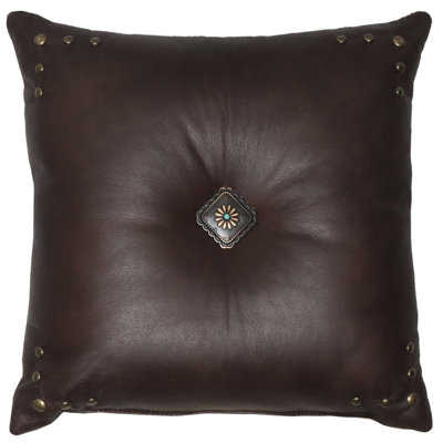 Coussin en cuir Wooded River Drive Force - 16 x 16 - Dossier en tissu