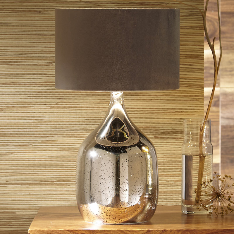 Anselmi Glass Table Lamp, Silver, Grey
